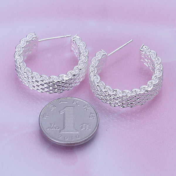 Silver Net EarRings-22