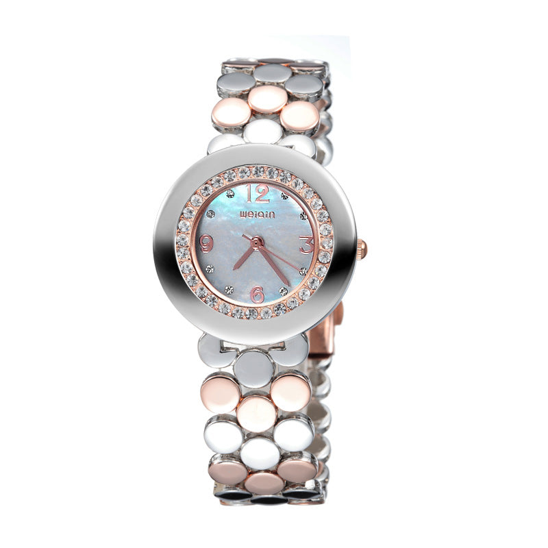 Elegant Rose Gold silver Crystal Watch