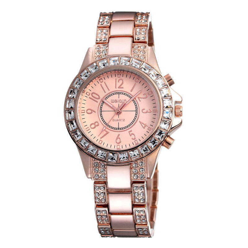Radiance Royale – Rose Gold Crystal Quartz Watch