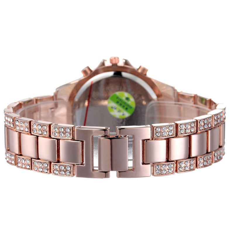Radiance Royale – Rose Gold Crystal Quartz Watch